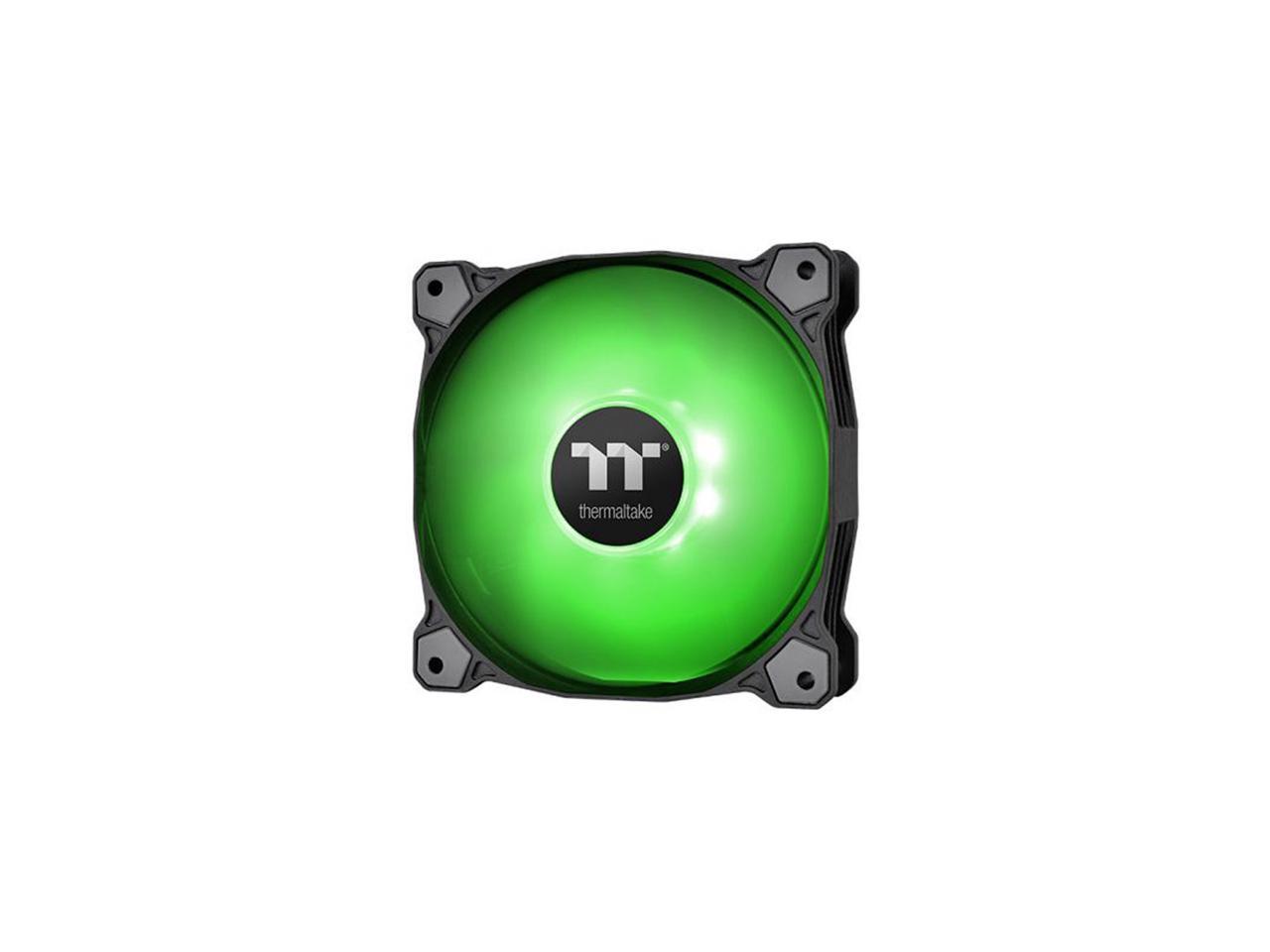 Thermaltake Pure A12 120Mm Green Led Pwm Controlled Hydraulic Bearing High Airflow High Performance Case/Radiator Fan, Cl-F109-Pl12Gr-B