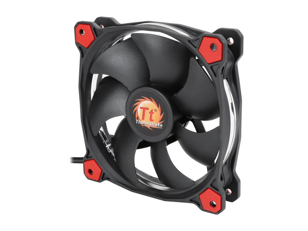 Thermaltake Riing 12 High Static Pressure 120Mm Circular Ring Led Case/Radiator Fan With Anti-Vibration Mounting System - Red - 3 Pks