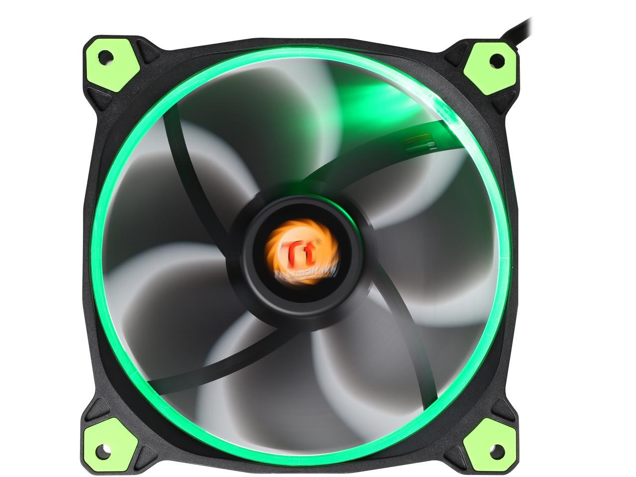 Thermaltake Riing 14 Series High Static Pressure 140Mm Circular Green Led Ring Case/Radiator Fan Cl-F039-Pl14Gr-A