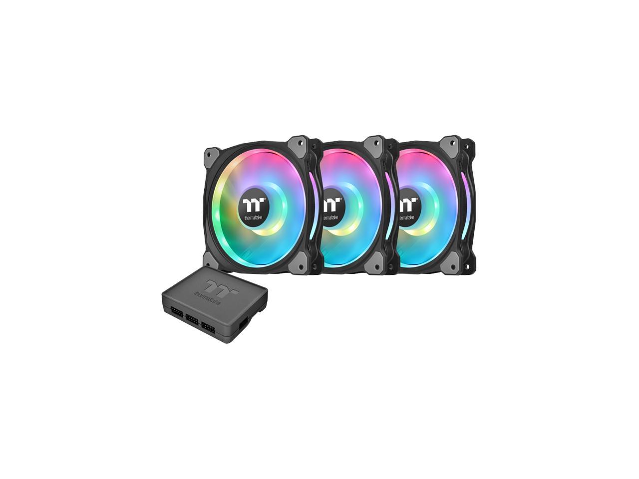 Thermaltake Riing Duo 12 Rgb Radiator Fan Tt Premium Edition (3-Fan Pack) Cl-F073-Pl12Sw-A 120Mm Rgb Led Case Fan