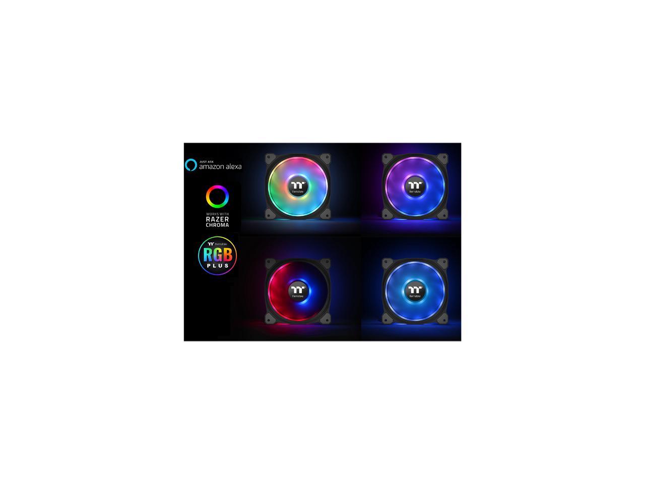 Thermaltake Riing Duo 14 Led Rgb Radiator Fan Tt Premium Edition (3-Fan Pack) Cl-F078-Pl14Sw-A 140Mm Rgb Led Case Fan