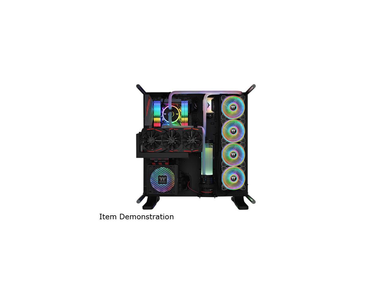 Thermaltake Riing Quad Cl-F101-Pl14Sw-B 140Mm Rgb Led Radiator Fan White 3 Pack