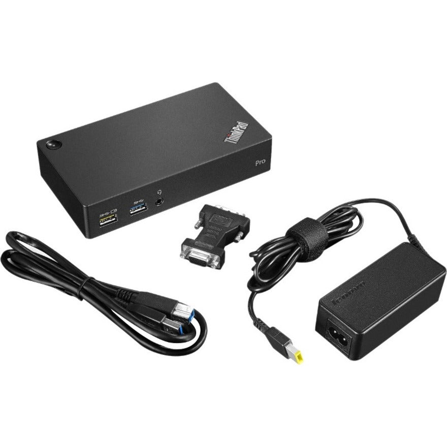 Lenovo - IMSourcing Certified Pre-Owned ThinkPad USB 3.0 Pro Dock-US 40A70045US-RF