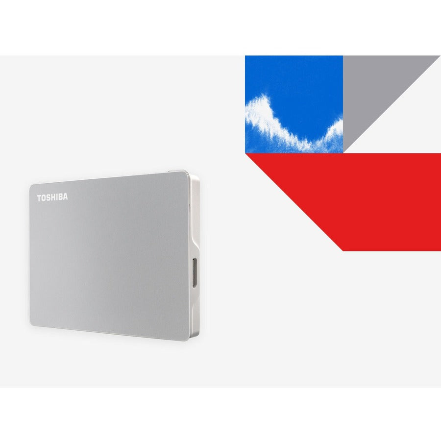 Toshiba-IMSourcing Canvio Flex HDTX110XSCAA 1 TB Portable Hard Drive - External - Silver
