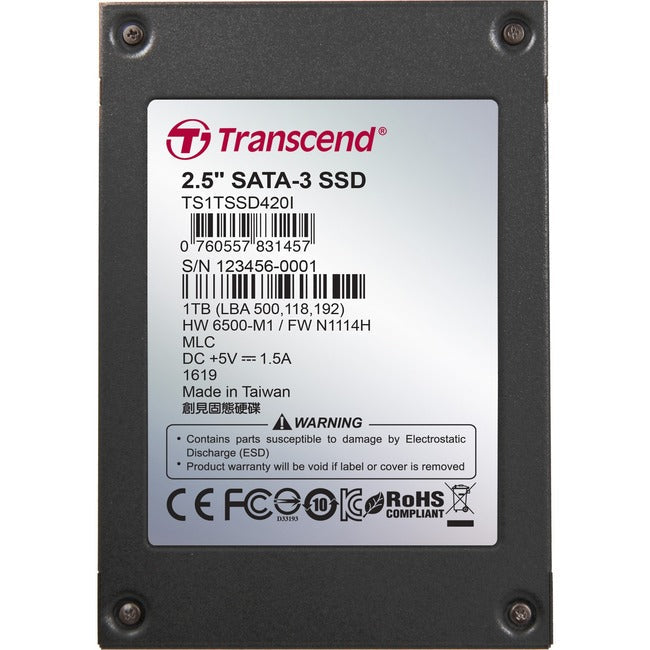 Transcend 1 TB Solid State Drive - 2.5 Internal - SATA (SATA/600)" TS1TSSD420I