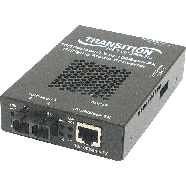 Transition Networks 10/100 Bridging 10/100Base-Tx To 100Base-Fx Media Converter