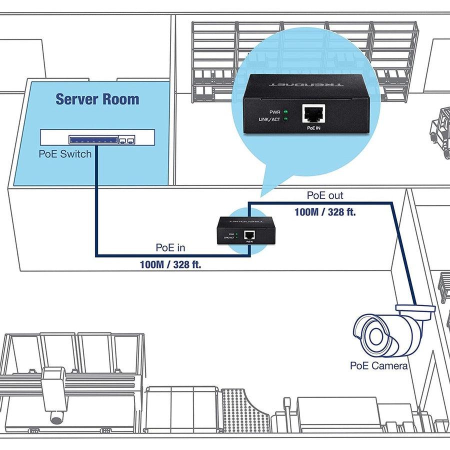 Trendnet Tpe-E100 Bridge/Repeater 800 Mbit/S Black