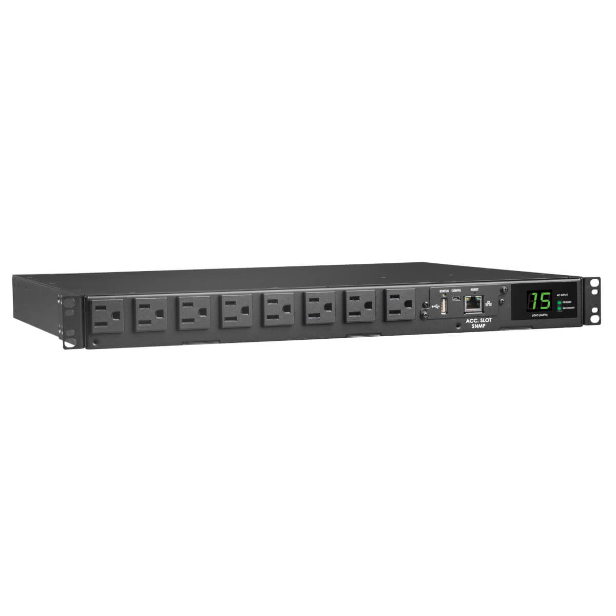 Tripp Lite 1.44Kw 120V Single-Phase Ats/Monitored Pdu - 8 Nema 5-15R Outlets, Dual 5-15P Inputs, 12 Ft. Cords, 1U, Taa