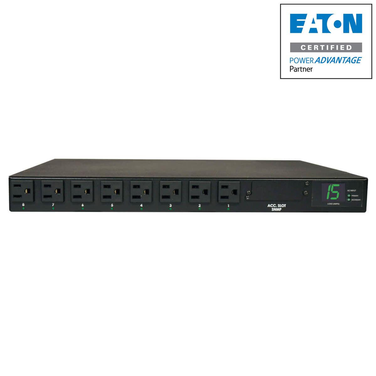 Tripp Lite 1.4Kw Single-Phase Ats / Metered Pdu, 120V (8 5-15R), 2 5-15P, 100-127V Input, 2 12Ft Cords, 1U Rack-Mount