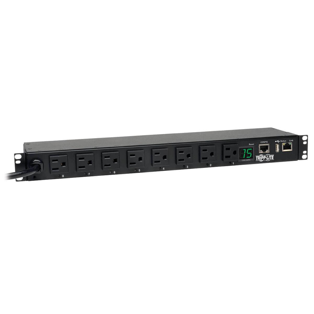 Tripp Lite 1.4Kw Single-Phase Switched Pdu, Lx Platform Interface, 120V Outlets (8 5-15R), Nema 5-15P, 12 Ft. Cord, 1U Rack, Taa