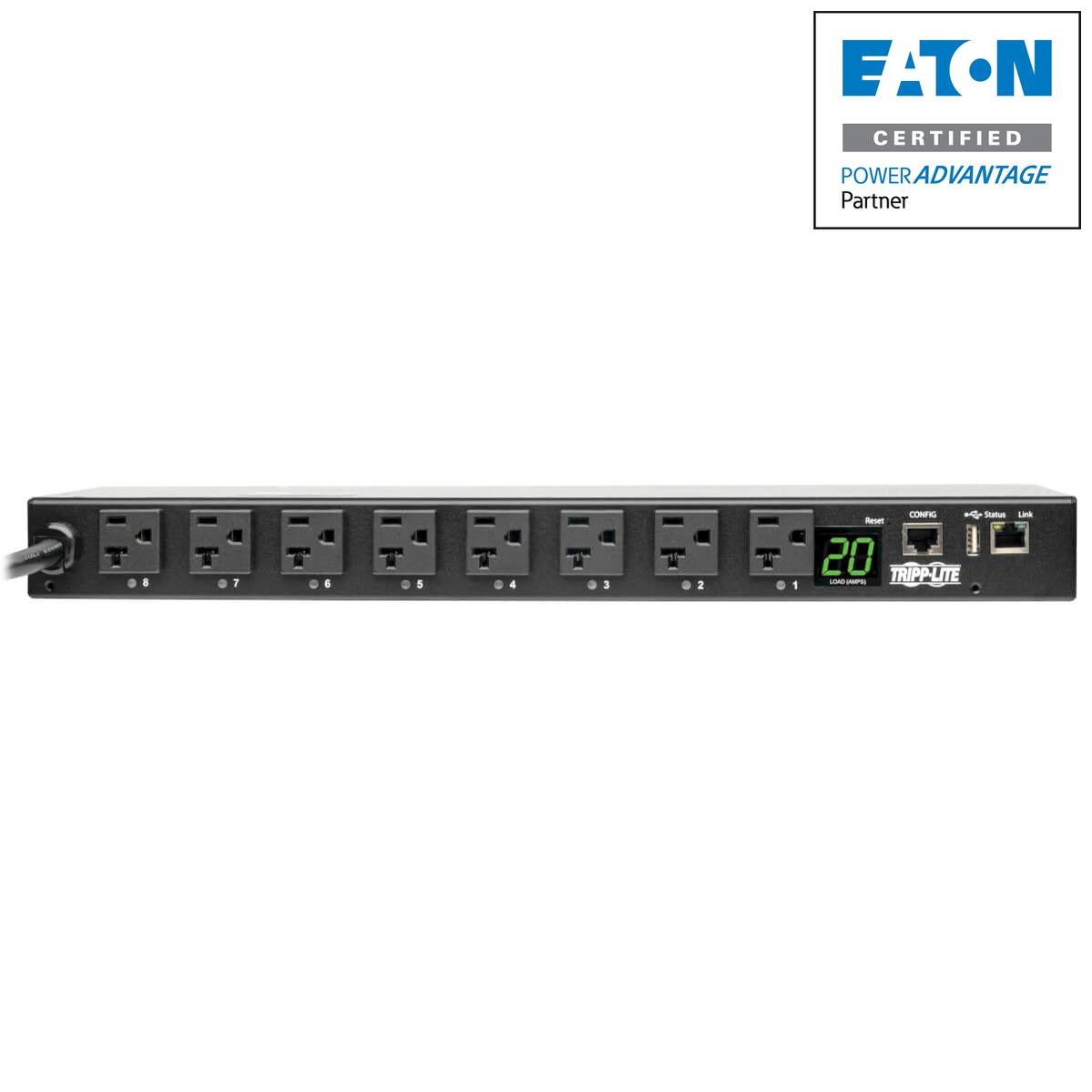 Tripp Lite 1.9Kw Single-Phase Switched Pdu, Lx Platform Interface, 120V Outlets (8 5-15/20R), Nema L5-20P, 12 Ft. Cord, 1U Rack, Taa