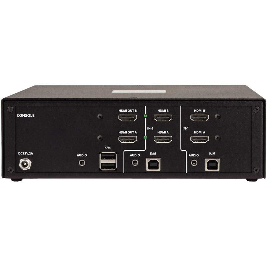 Tripp Lite 2-Port Dual-Monitor Secure Kvm Switch, Hdmi - 4K, Niap Pp3.0, Audio, Taa