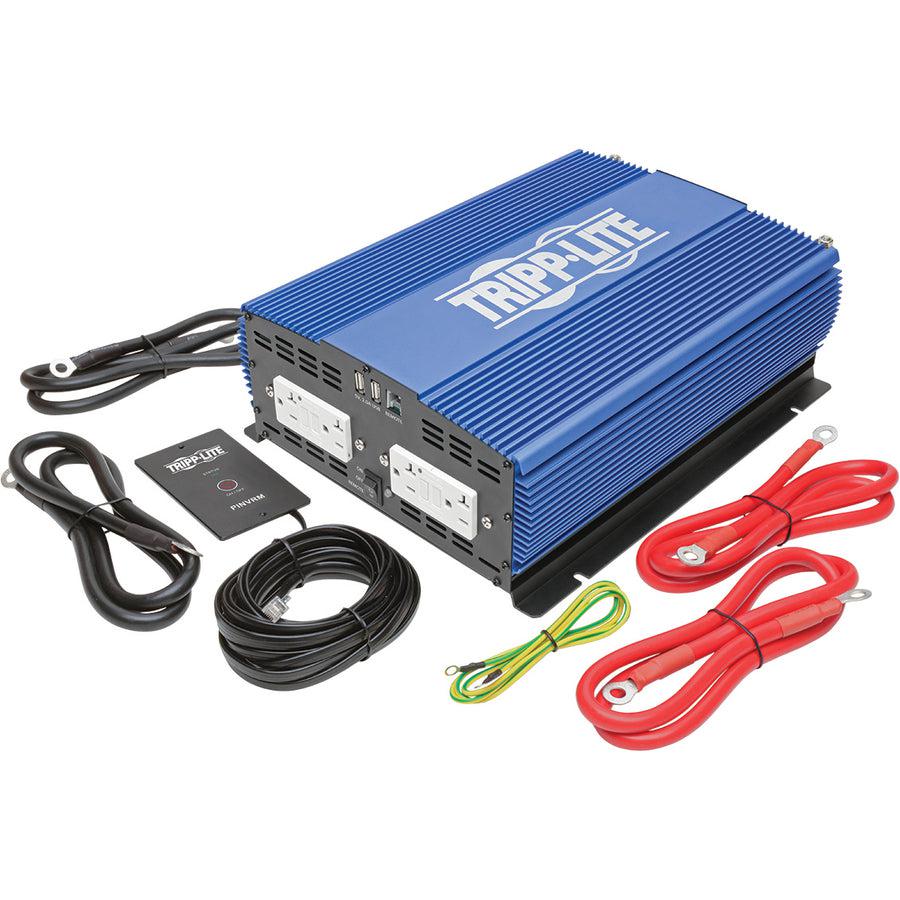 Tripp Lite 2000W Heavy-Duty Mobile Power Inverter With 4 Ac/2 Usb - 2.0A/Battery Cables