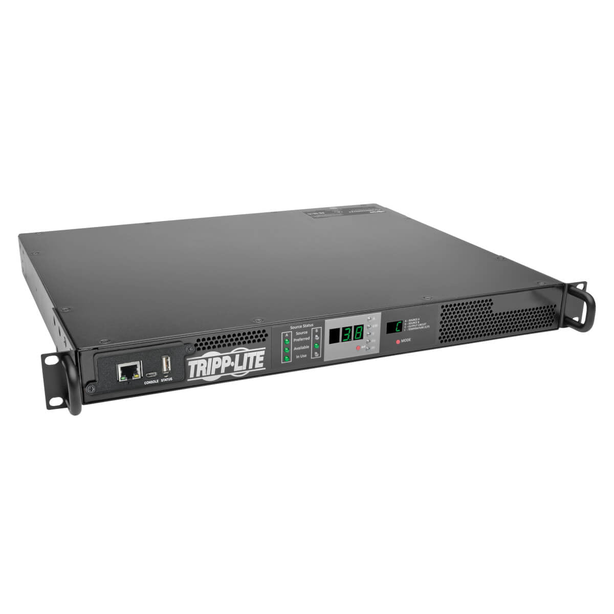 Tripp Lite 3.3/3.8Kw Single-Phase 208/240V Ats/Monitored Pdu, L6-20R Outlet, 2 L6-20P Inputs, 1U Rack-Mount