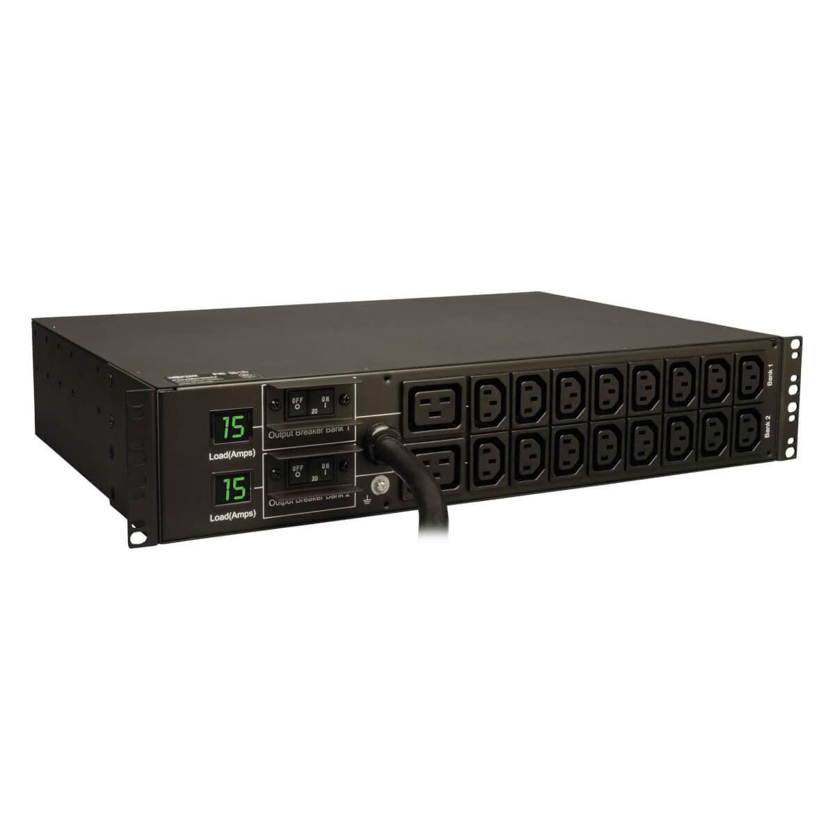 Tripp Lite 5.8Kw Single-Phase Metered Pdu, 208/240V Outlets (16 C13 & 2 C19), L6-30P, 12Ft Cord, 2U Rack-Mount