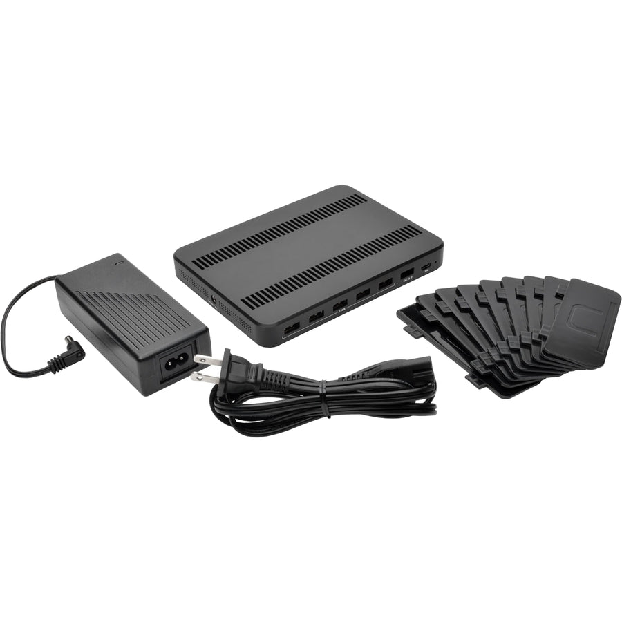 Tripp Lite 7-Port Usb Charging Station W/Quick Charge 3.0, Usb-C Port, Device Storage, 5V 4A (60W) Usb Charge Output