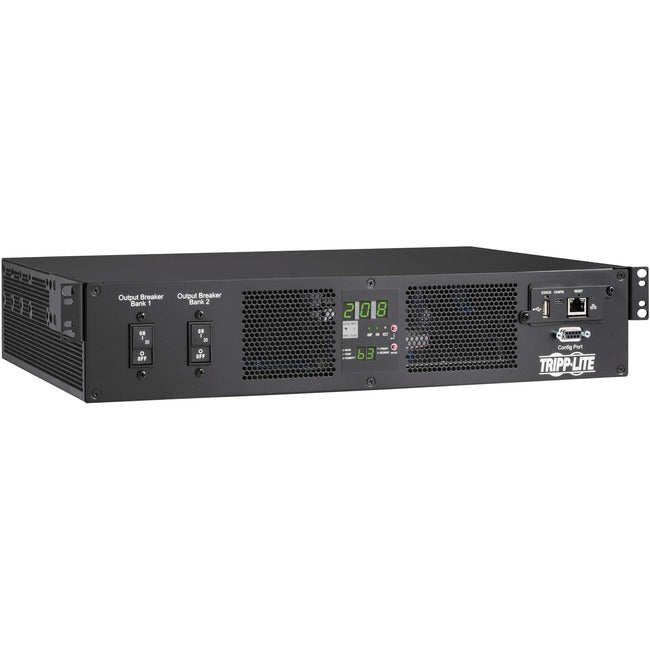 Tripp Lite 7.4Kw 200-240V Single-Phase Ats/Monitored Pdu - 16 C13 & 2 C19 Outlets, Dual Iec 309 32A Blue Inputs, 3 M Cords, 2U, Taa