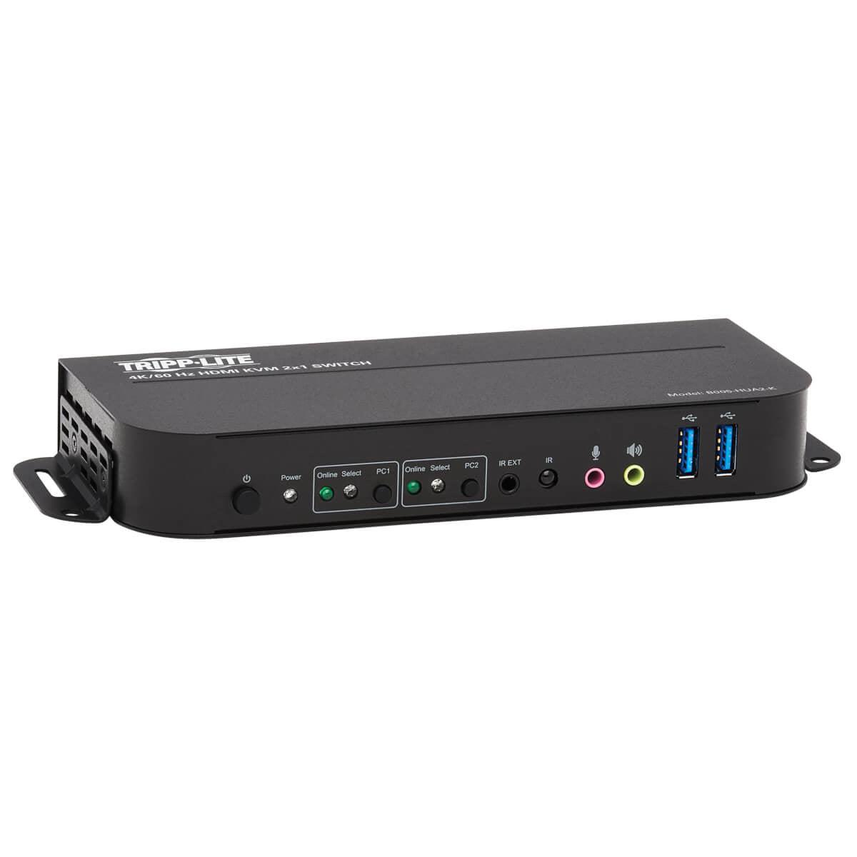 Tripp Lite B005-Hua2-K 2-Port Hdmi/Usb Kvm Switch - 4K 60 Hz, Hdr, Hdcp 2.2, Ir, Usb Sharing, Usb 3.0 Cables