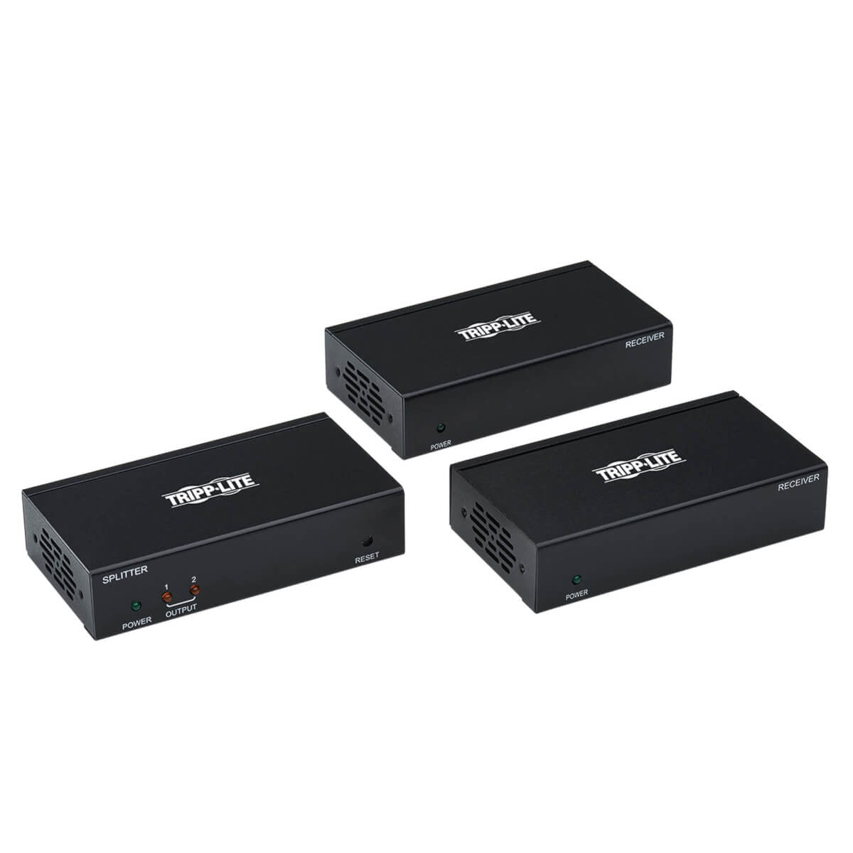 Tripp Lite B127-002-2H2 2-Port Hdmi Over Cat6 Splitter/Extender Kit, Transmitter/Dual Receivers, 4K 60 Hz, Poc, Hdr, 125 Ft., Taa