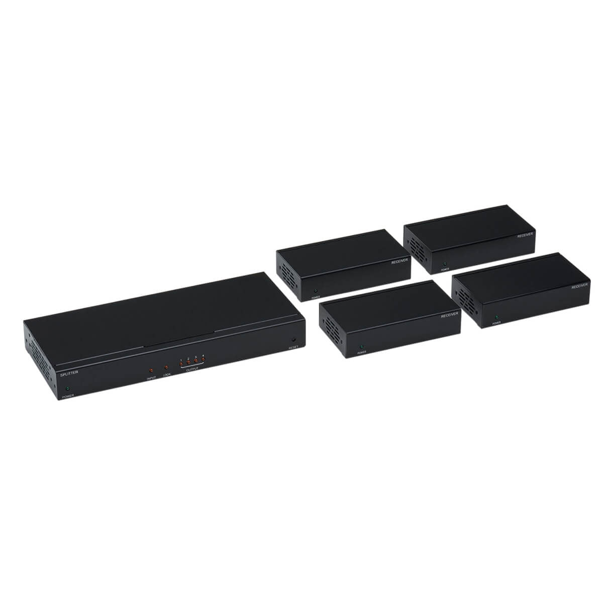 Tripp Lite B127-004-D4H 4-Port Displayport To Hdmi Over Cat6 Splitter/Extender Kit, Transmitter/4 Receivers, 4K 60 Hz, Poc, 125 Ft., Taa