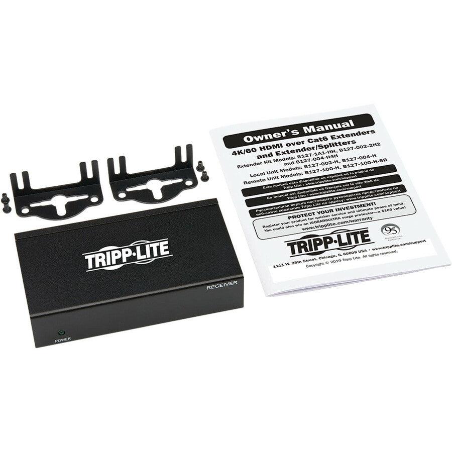 Tripp Lite B127-100-H Hdmi Over Cat6 Active Remote Receiver For Video/Audio, 4K 60 Hz, Poc, Hdr, 125 Ft., Taa