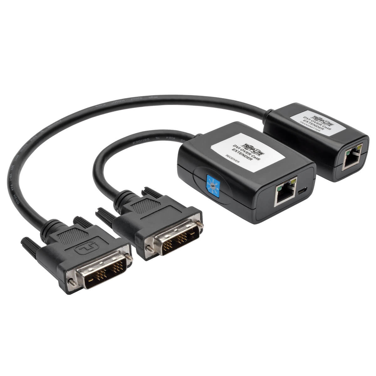 Tripp Lite B140-101X-U Dvi Over Cat5/6 Active Extender Kit, Transmitter/Receiver For Video, Dvi-D Single Link, Up To 125 Ft. (38 M)
