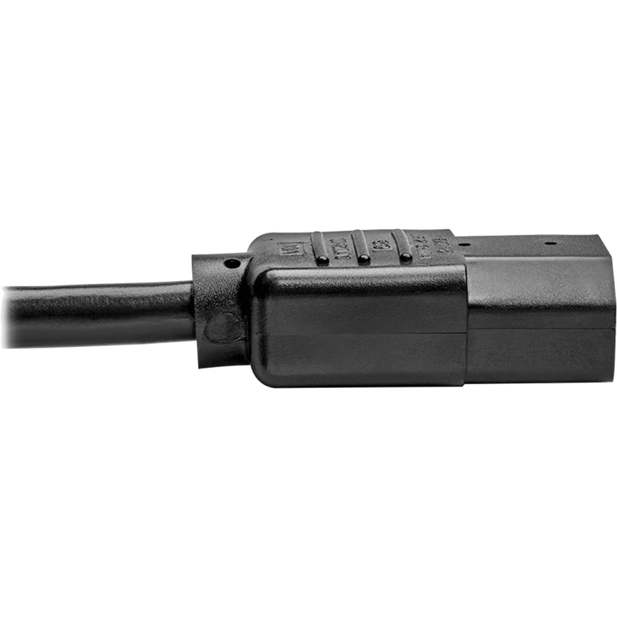 Tripp Lite Desktop Computer Ac Power Cord, Right-Angle Nema 5-15P To C13 - 10A, 125V, 18 Awg, 6 Ft., Black