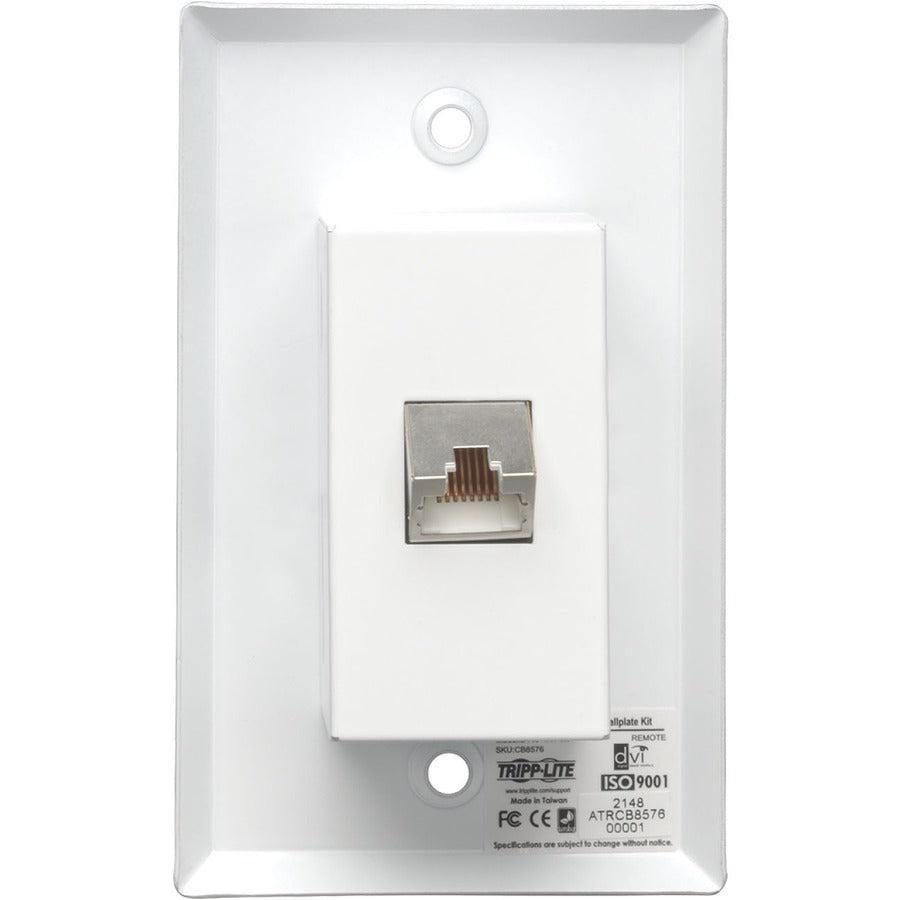 Tripp Lite Dvi Over Cat5/6 Extender, Extended-Range Video Wallplate Receiver, 1920 X 1080 @ 60 Hz, Up To 200 Ft, Rj45 Keystone Jack