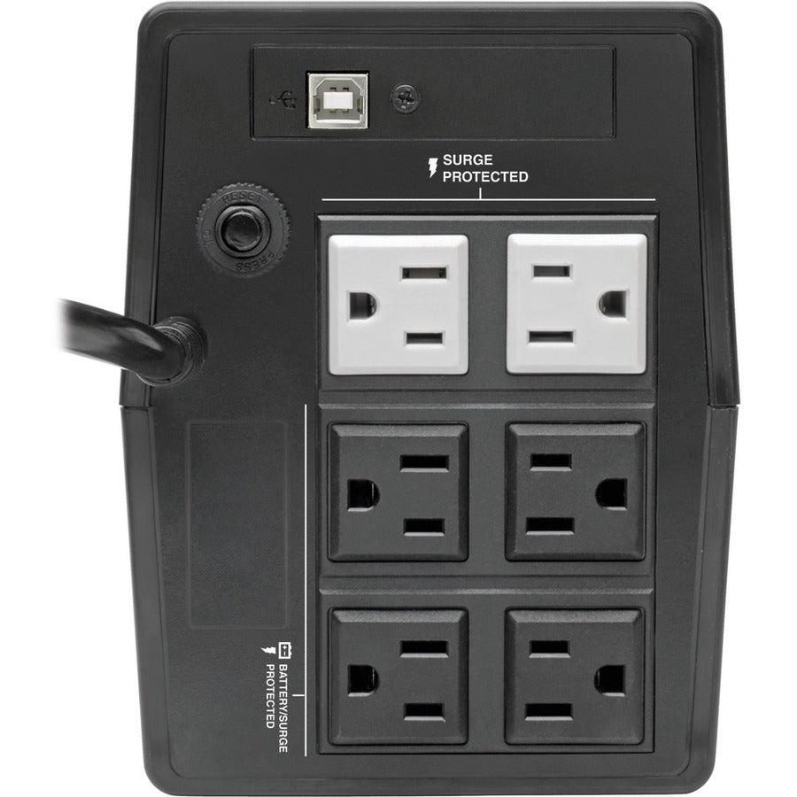Tripp Lite Eaton 600VA Line-Interactive UPS - 360W Battery Backup | 6 Outlets BC600TU