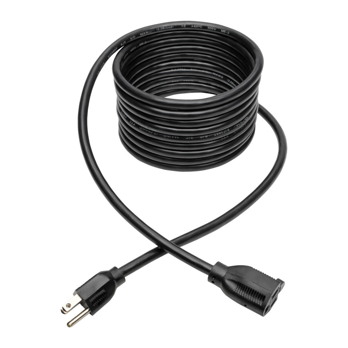 Tripp Lite Heavy-Duty Power Extension Cord, 15A, 14 Awg (Nema 5-15P To Nema 5-15R), 15 Ft.