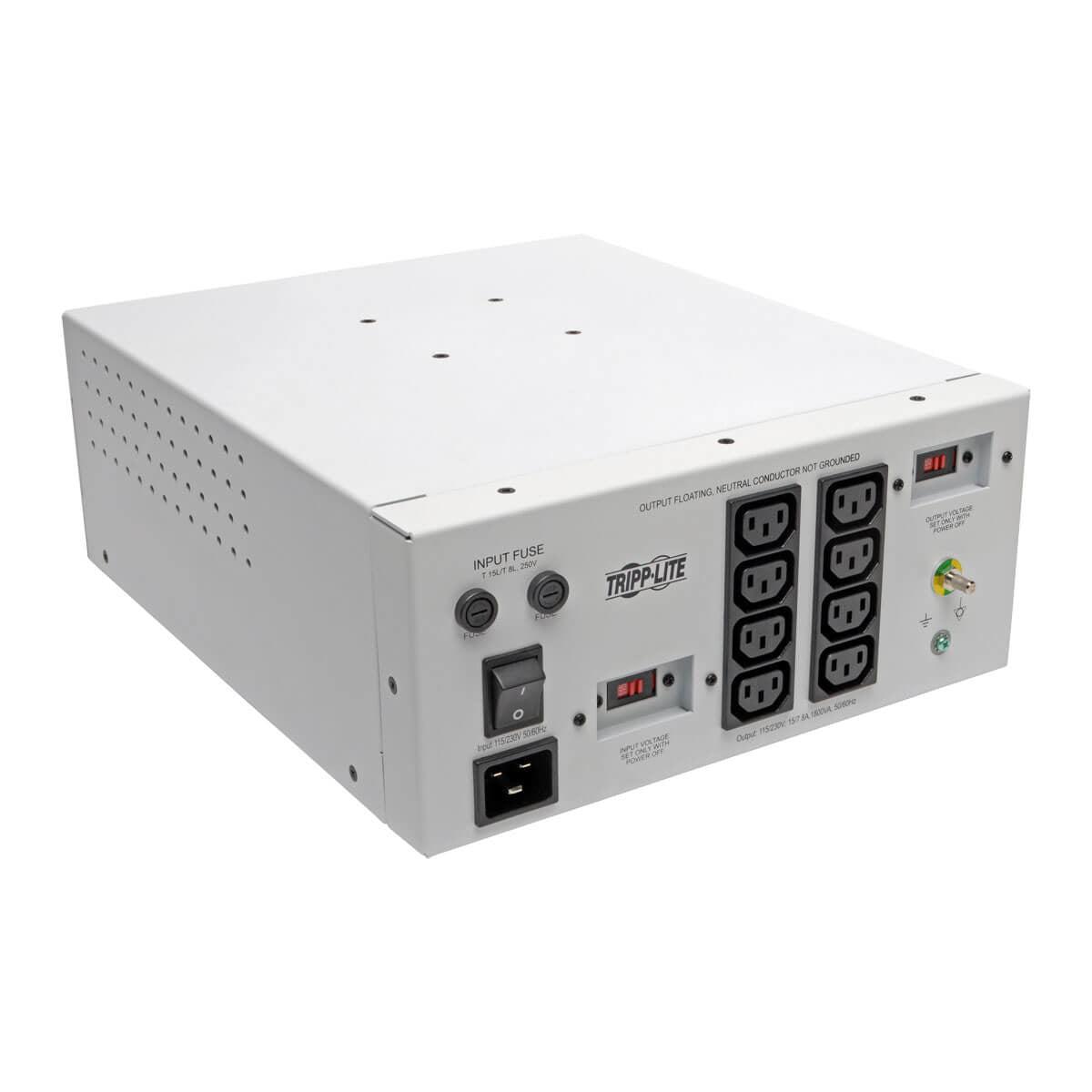 Tripp Lite Is1800Hgdv Isolator Series Dual-Voltage 115/230V 1800W 60601-1 Medical-Grade Isolation Transformer, C20 Inlet, 8 C13 Outlets