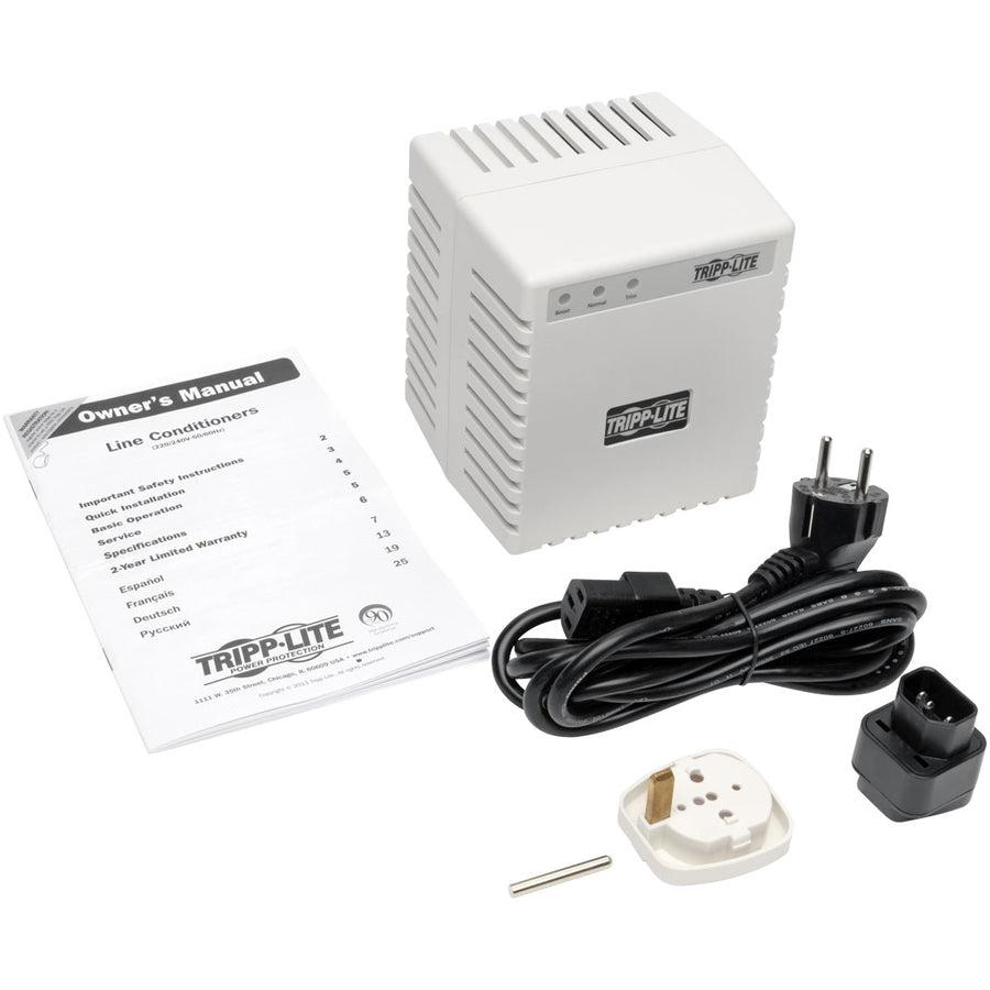 Tripp Lite Lr604 600W 230V Power Conditioner With Automatic Voltage Regulation (Avr), Ac Surge Protection, 3 Outlets, Uniplugint Adapter