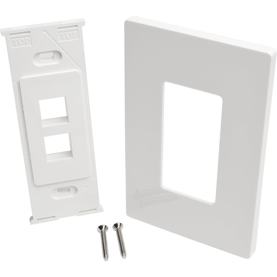 Tripp Lite N080-102 2-Port Keystone Single-Gang Faceplate, White, Taa