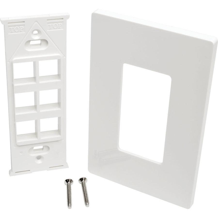 Tripp Lite N080-106 6-Port Keystone Single-Gang Faceplate, White, Taa