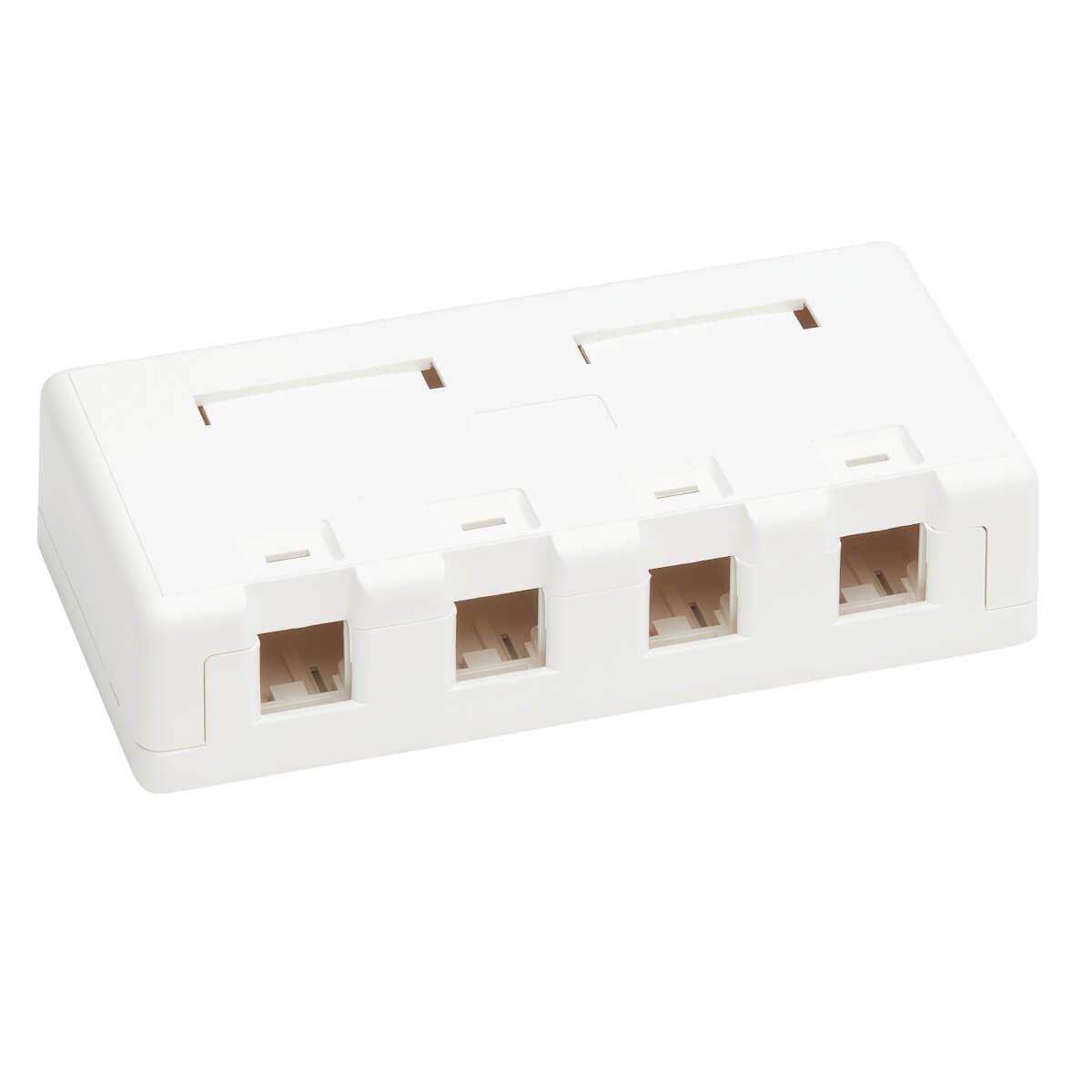 Tripp Lite N082-004-Wh Surface-Mount Box For Keystone Jacks - 4 Ports, White