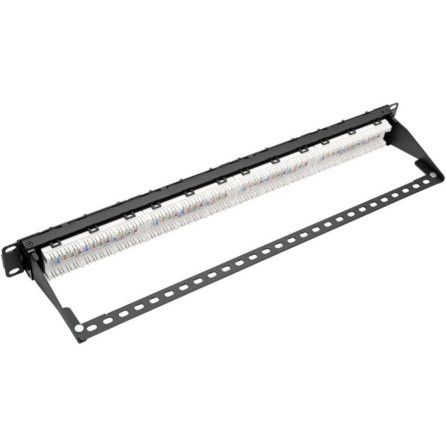 Tripp Lite N252-024-6A 24-Port 1U Rack-Mount Cat6A/Cat6/Cat5E 110 Patch Panel With Cable Management Bar, 110 Punchdown, Rj45, Taa