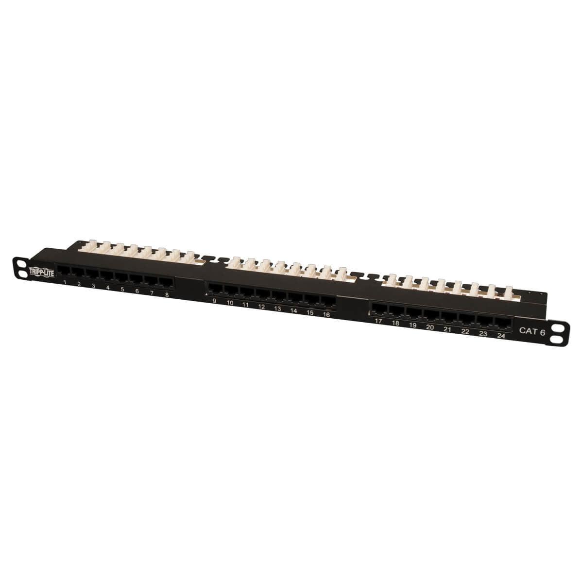 Tripp Lite N252-024-Hu 24-Port 0.5U Rack-Mount Cat6/Cat5 110 Patch Panel 568B, Rj45 Ethernet, Taa