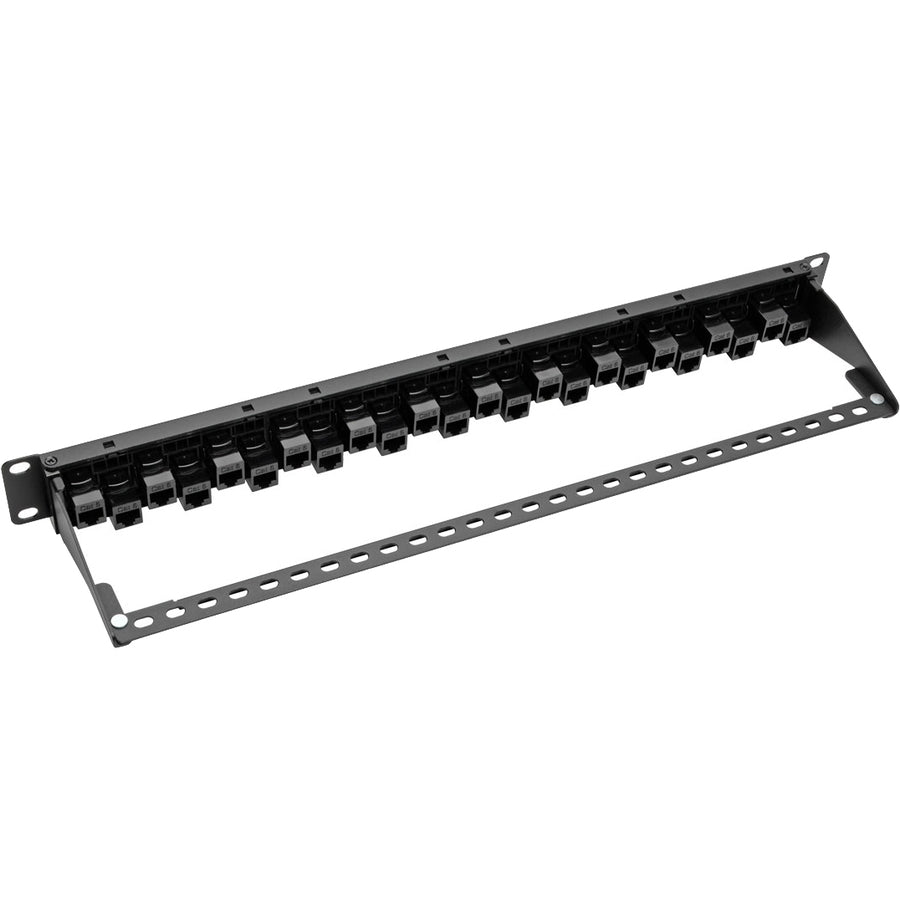 Tripp Lite N254-024-Of 24-Port 1U Rack-Mount Cat5E/6 Offset Feed-Through Patch Panel With Cable Management Bar, Rj45 Ethernet, Taa