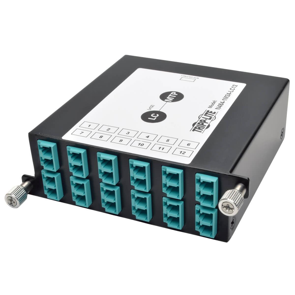 Tripp Lite N484-1M24-Lc12 100Gb/120Gb To10Gb Breakout Cassette, 24-Fiber Om4 Mtp/Mpo ( Male With Pins ) To ( X12 ) Lc Duplex