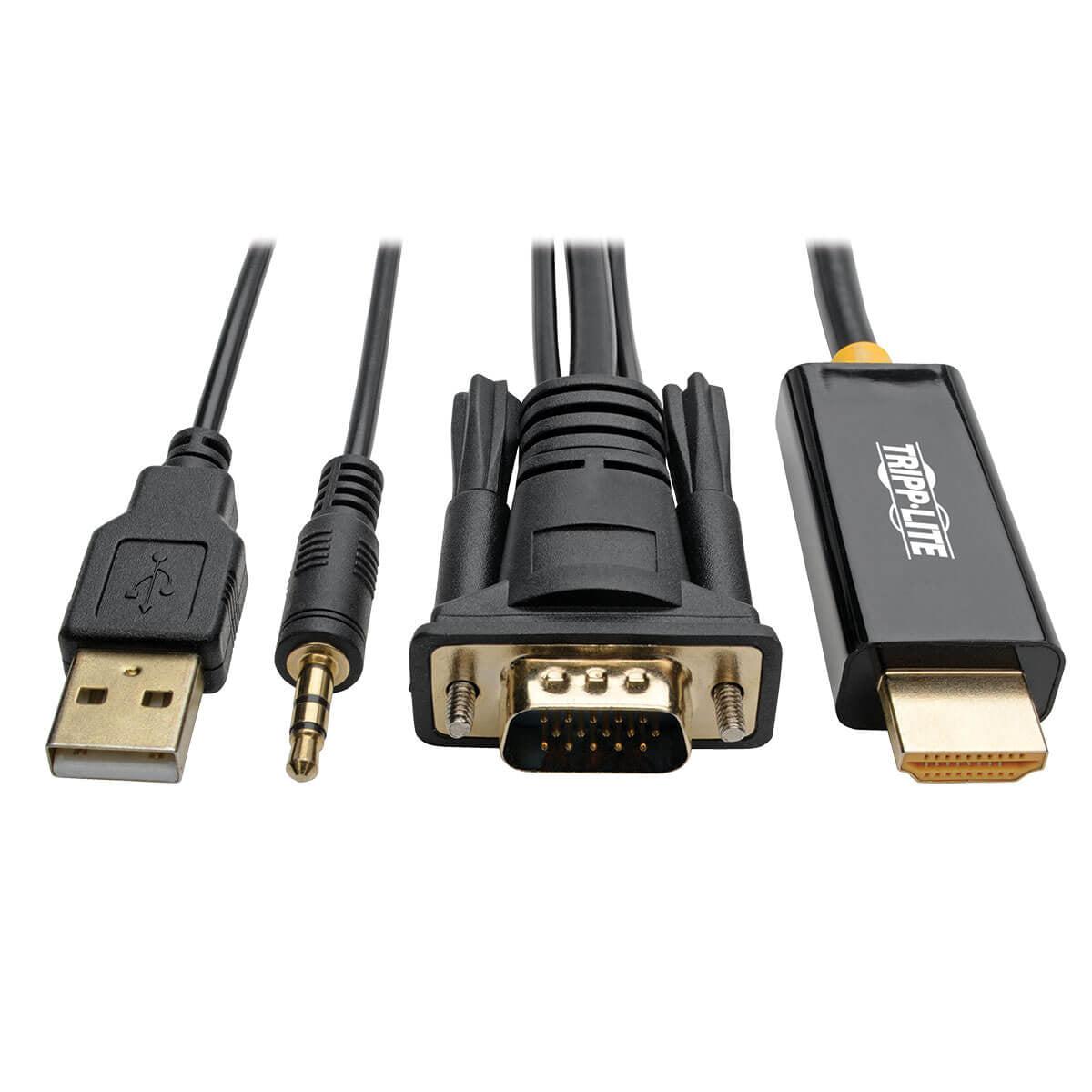 Tripp Lite P116-006-Hdmi-A Vga To Hdmi Adapter Cable With Audio And Usb Power (M/M), 1080P 60 Hz, 6 Ft. (1.8 M)