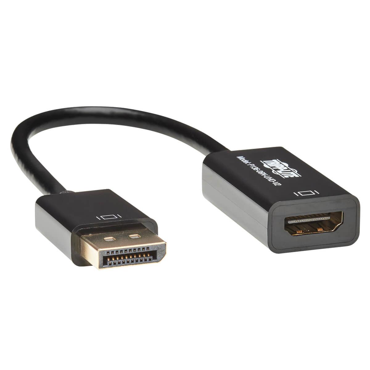 Tripp Lite P136-06N-Uhd-V2 Displayport To Hdmi 4K Active Adapter Video Converter, Dp Ver 1.2, Hdcp, 4K 30Hz (M/F), 6-In. (15.24 Cm)
