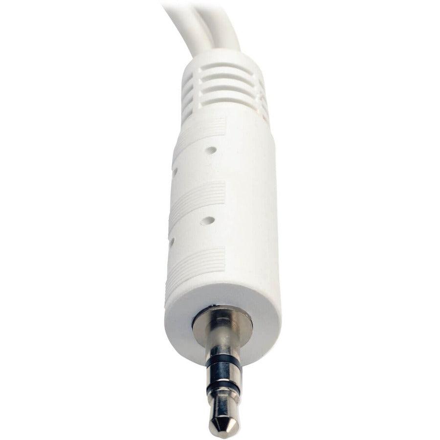 Tripp Lite P313-06N-Wh 3.5Mm Mini Stereo Cable Adapter Y Splitter For Speakers And Headphones (M To 2X F) White, 6-In. (15.24 Cm)