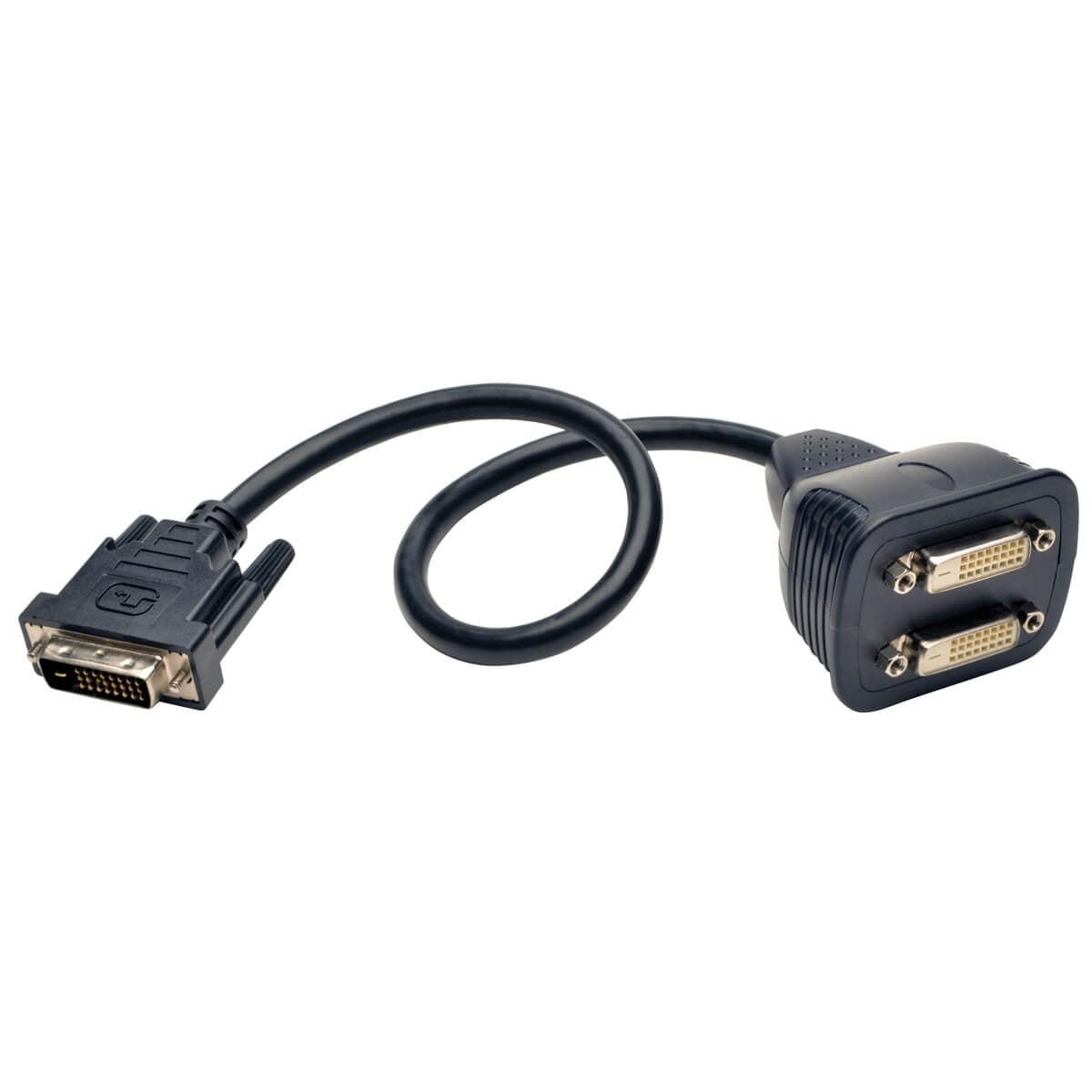 Tripp Lite P564-001 Dvi Y Splitter Cable, Digital Monitors (Dvi-D M To 2X F), 1 Ft. (0.31 M)