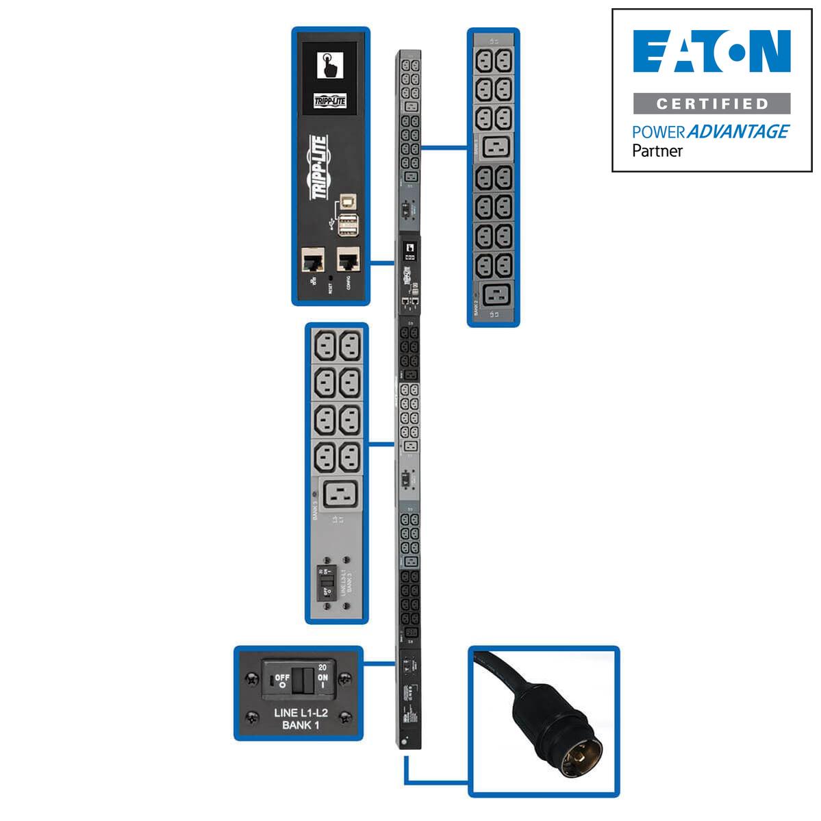 Tripp Lite Pdu3Evn10H50B Power Distribution Unit (Pdu) 48 Ac Outlet(S) 0U Black