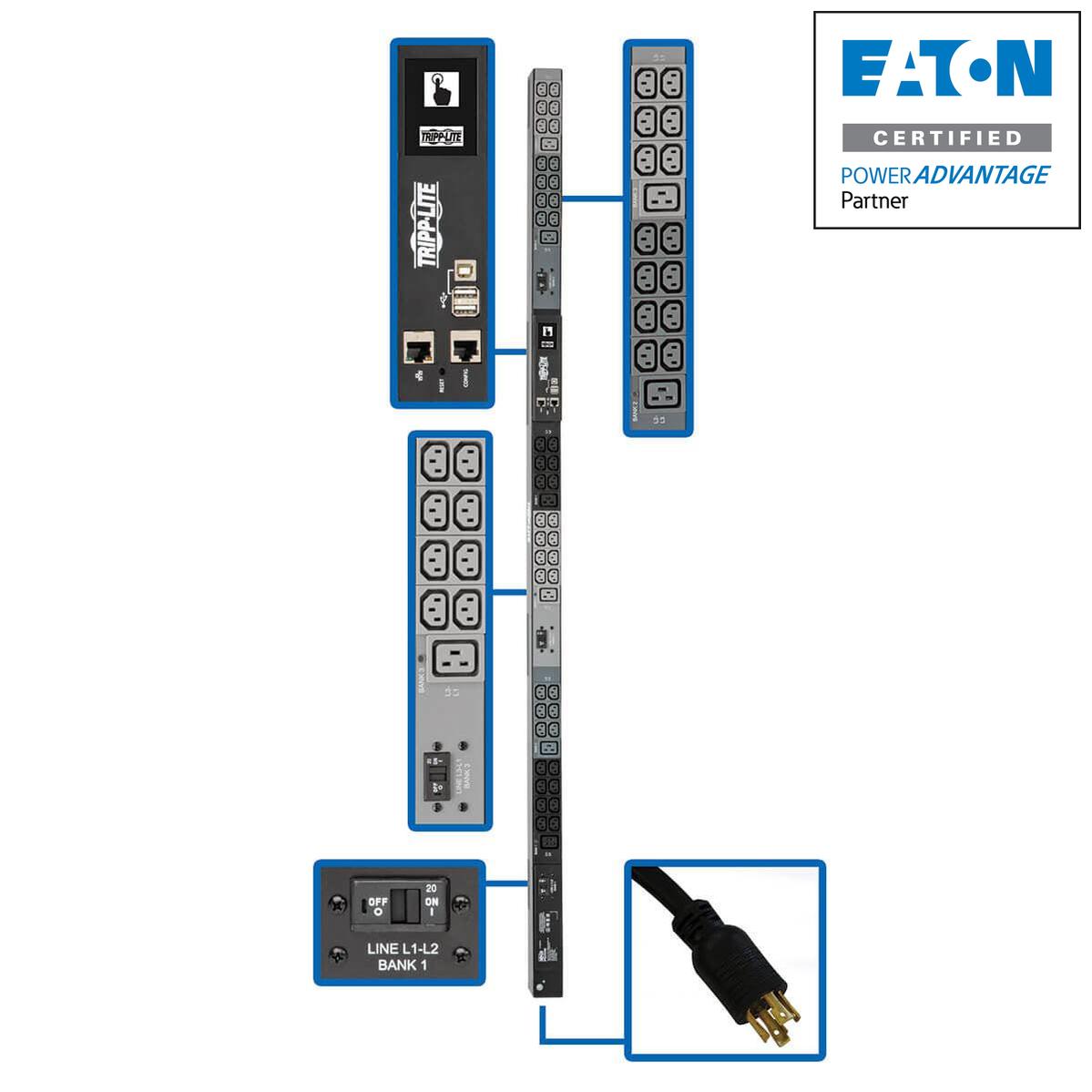 Tripp Lite Pdu3Evn10L1530B Power Distribution Unit (Pdu) 48 Ac Outlet(S) 0U Black