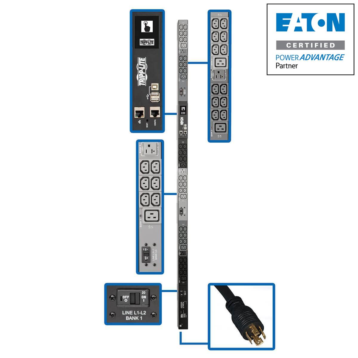 Tripp Lite Pdu3Evn10L2130 Power Distribution Unit (Pdu) 45 Ac Outlet(S) 0U Black