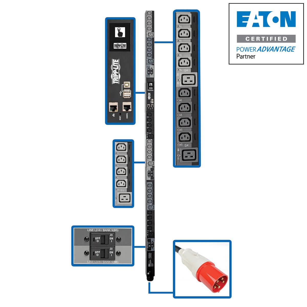 Tripp Lite Pdu3Xevsr6G60B Power Distribution Unit (Pdu) 30 Ac Outlet(S) 0U Black