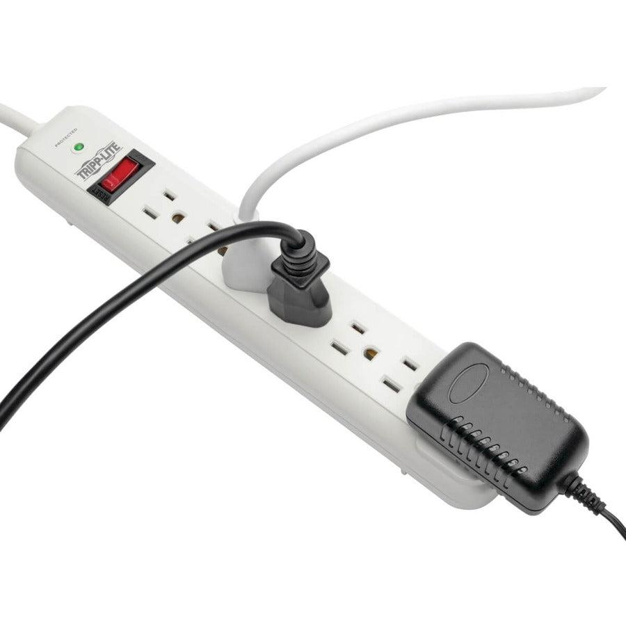 Tripp Lite Protect It! 7-Outlet Surge Protector, 6-Ft. Cord, 1080 Joules - Accommodates 1 Transformer