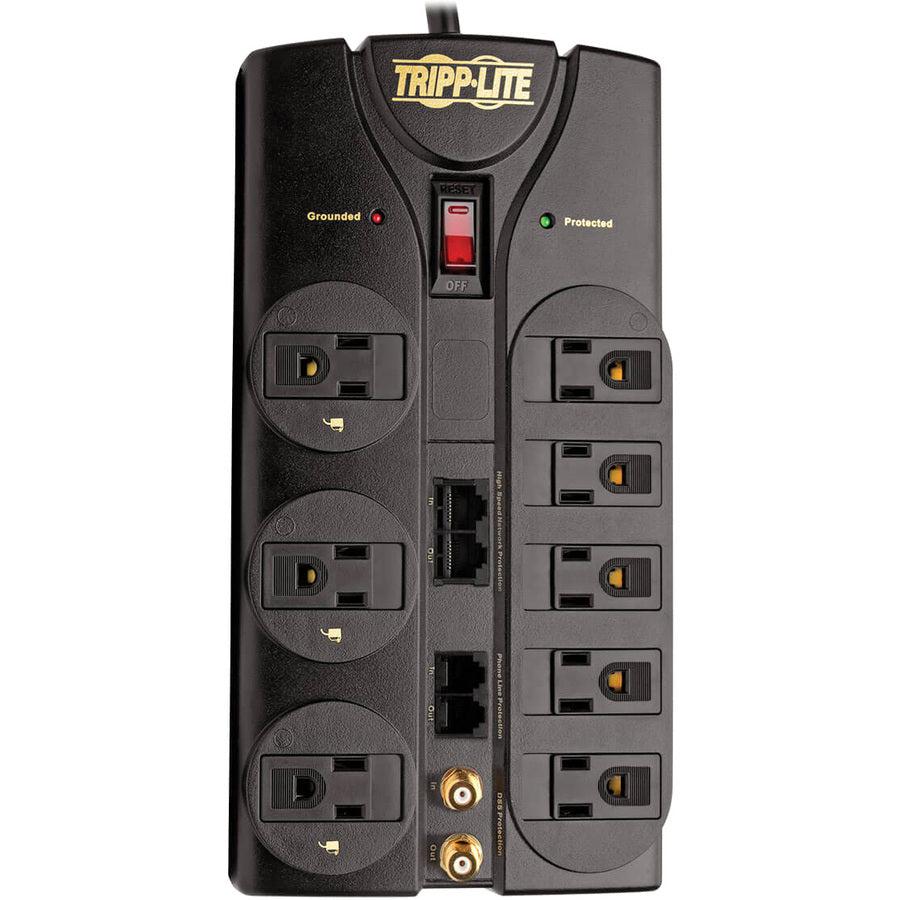 Tripp Lite Protect It! 8-Outlet Surge Protector, 10-Ft. Cord, 3240 Joules, Modem/Coax/Ethernet Protection, Rj45