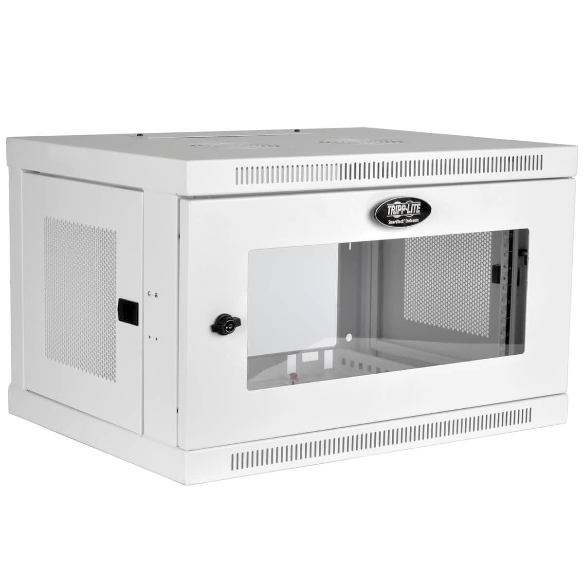 Tripp Lite Srw6Uwg Smartrack 6U Low-Profile Switch-Depth Wall-Mount Mini Rack Enclosure, Clear Acrylic Window, White
